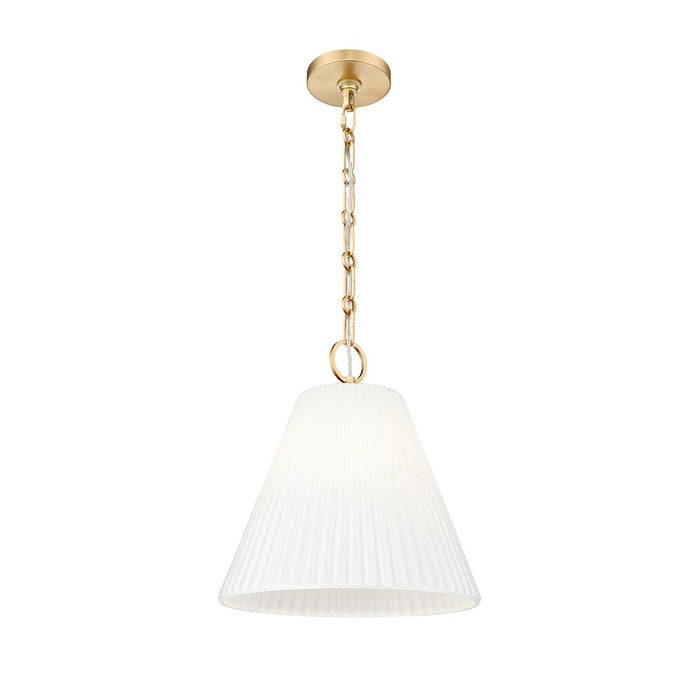 Z-Lite Alaric 1 Light 14" Pendant, Modern Gold/White