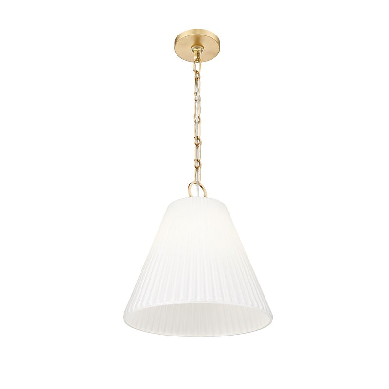 Z-Lite Alaric 1 Light 14" Pendant, Modern Gold/White
