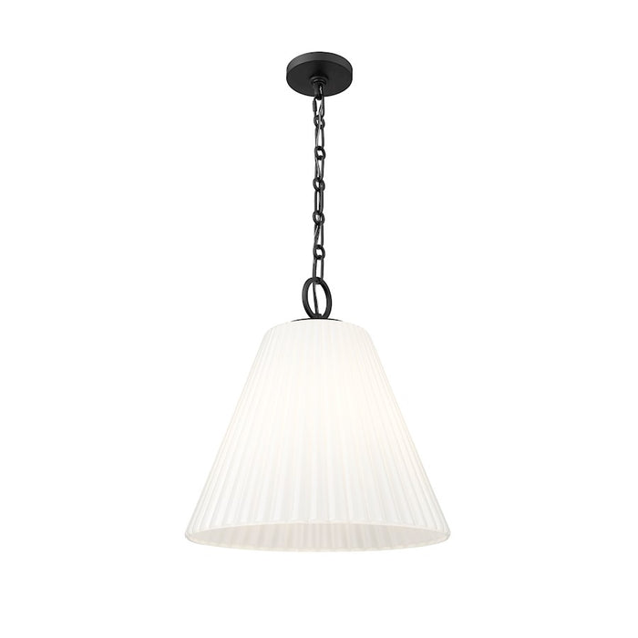 Z-Lite Alaric 3 Light 18" Pendant, Matte Black/White