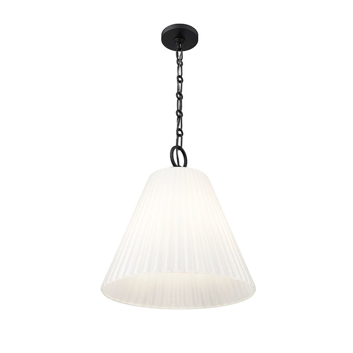 Z-Lite Alaric 3 Light 18" Pendant, Matte Black/White