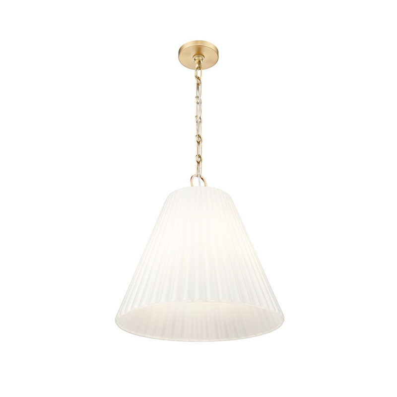 Z-Lite Alaric 3 Light 18" Pendant, Modern Gold/White