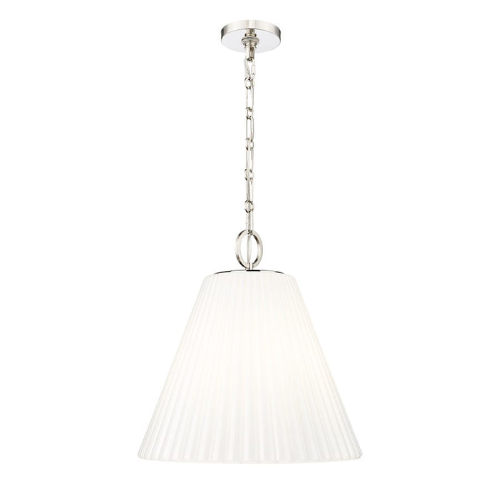 Z-Lite Alaric 3 Light 18" Pendant, Polished Nickel/White - 3042P18-PN