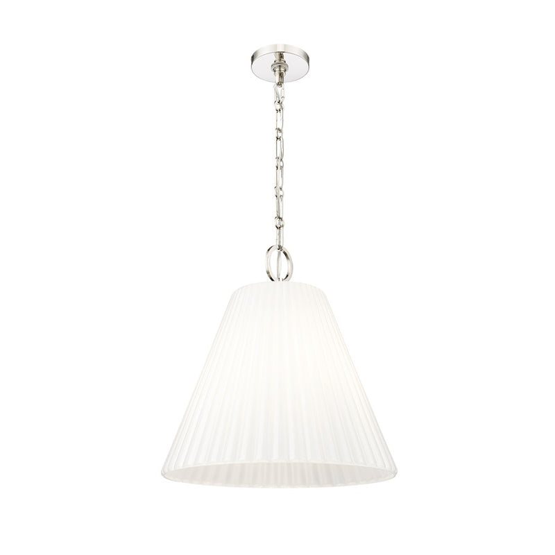 Z-Lite Alaric 3 Light 18" Pendant, Polished Nickel/White
