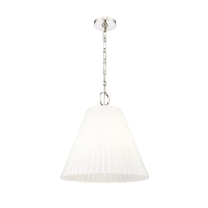 Z-Lite Alaric 3 Light 18" Pendant, Polished Nickel/White