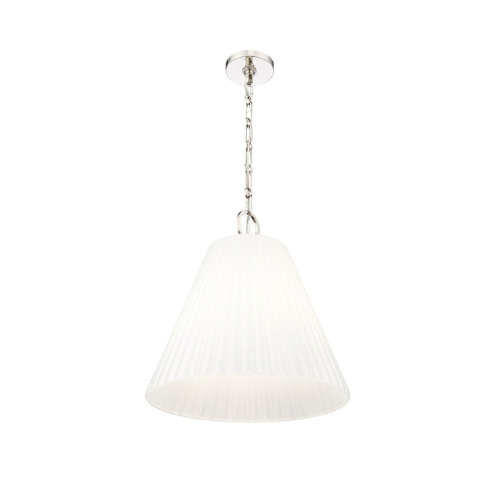 Z-Lite Alaric 3 Light 18" Pendant, Polished Nickel/White