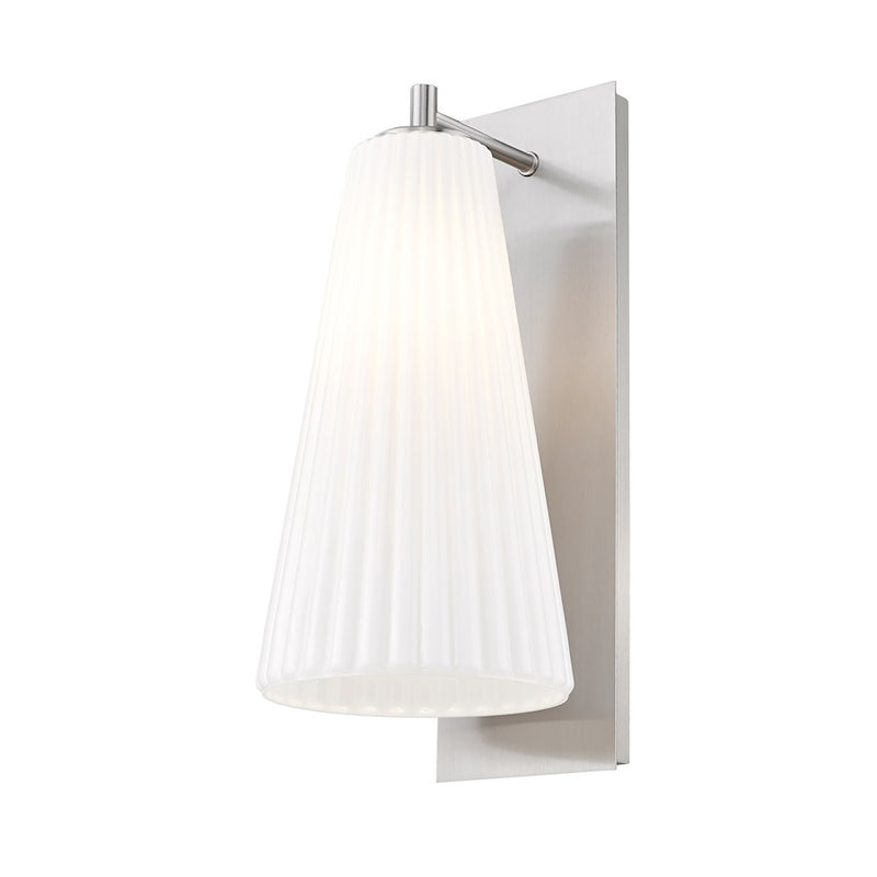 Z-Lite Farrell 1 Light 7.25" Wall Sconce, Brushed Nickel/White