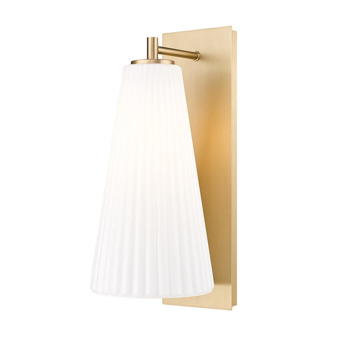 Z-Lite Farrell 1 Light 7.25" Wall Sconce, Modern Gold/White - 3043-1SL-MGLD