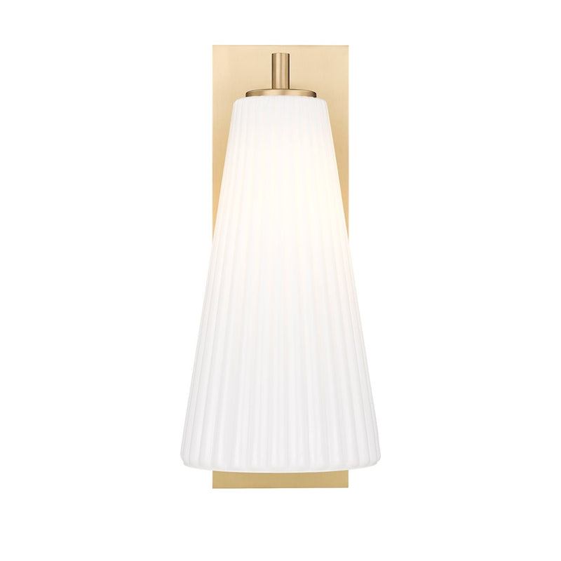 Z-Lite Farrell 1 Light 7.25" Wall Sconce, Modern Gold/White