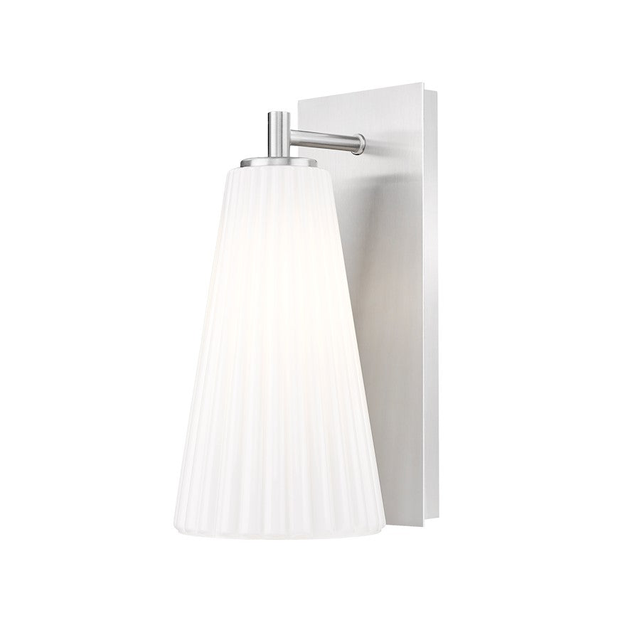 Z-Lite Farrell 1 Light 6" Wall Sconce, Brushed Nickel/White - 3043-1SS-BN