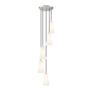 Z-Lite Farrell 5 Light 11" Chandelier, Brushed Nickel/White - 3043P6-5R-BN