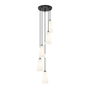 Z-Lite Farrell 5 Light 11" Chandelier, Matte Black/White - 3043P6-5R-MB