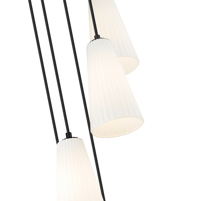 Z-Lite Farrell 5 Light 11" Chandelier, Matte Black/White