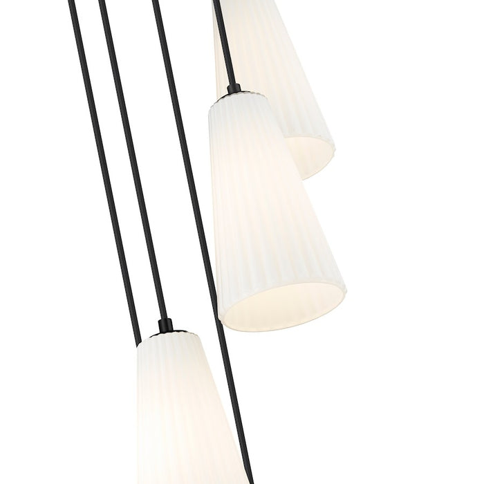 Z-Lite Farrell 5 Light 11" Chandelier, Matte Black/White