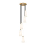 Z-Lite Farrell 5 Light 11" Chandelier, Modern Gold/White - 3043P6-5R-MGLD