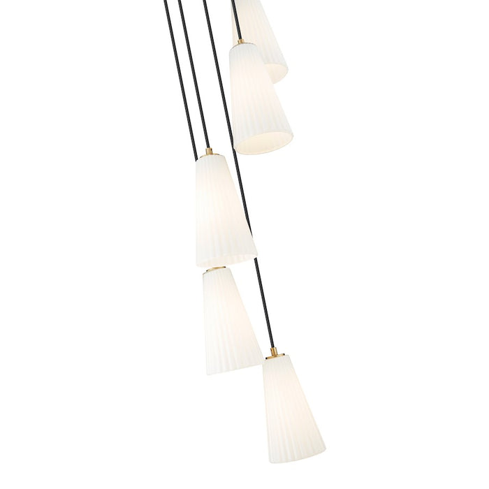 Z-Lite Farrell 5 Light 11" Chandelier, Modern Gold/White