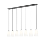 Z-Lite Farrell 7 Light 6" Linear Chandelier, Matte Black/White - 3043P6-7L-MB