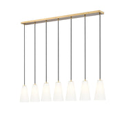 Z-Lite Farrell 7 Light 6" Linear Chandelier, Modern Gold/White - 3043P6-7L-MGLD