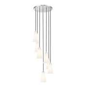 Z-Lite Farrell 7 Light 11" Chandelier, Brushed Nickel/White - 3043P6-7R-BN