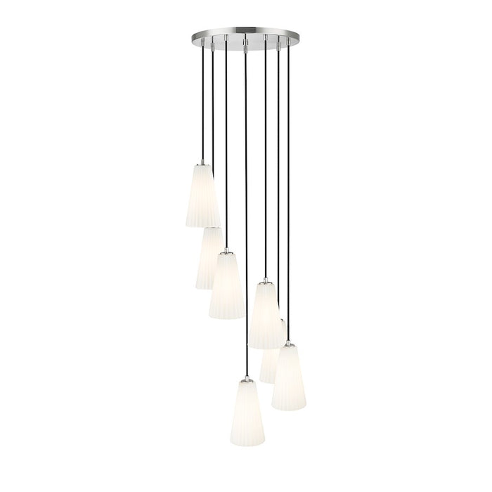 Z-Lite Farrell 7 Light 11" Chandelier, Brushed Nickel/White