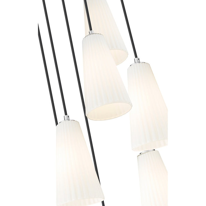 Z-Lite Farrell 7 Light 11" Chandelier, Brushed Nickel/White