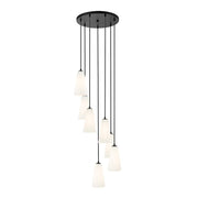 Z-Lite Farrell 7 Light 11" Chandelier, Matte Black/White - 3043P6-7R-MB