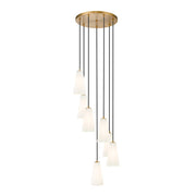 Z-Lite Farrell 7 Light 11" Chandelier, Modern Gold/White - 3043P6-7R-MGLD
