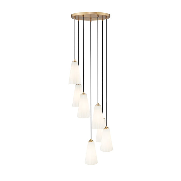 Z-Lite Farrell 7 Light 11" Chandelier, Modern Gold/White