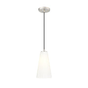 Z-Lite Farrell 1 Light 6" Pendant, Brushed Nickel/White - 3043P6-BN