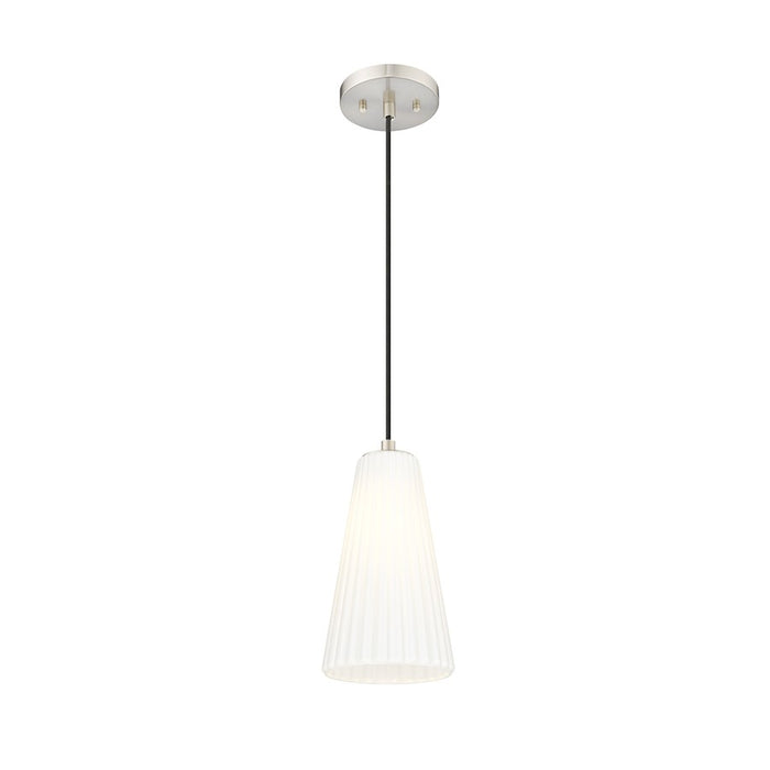 Z-Lite Farrell 1 Light 6" Pendant, Brushed Nickel/White