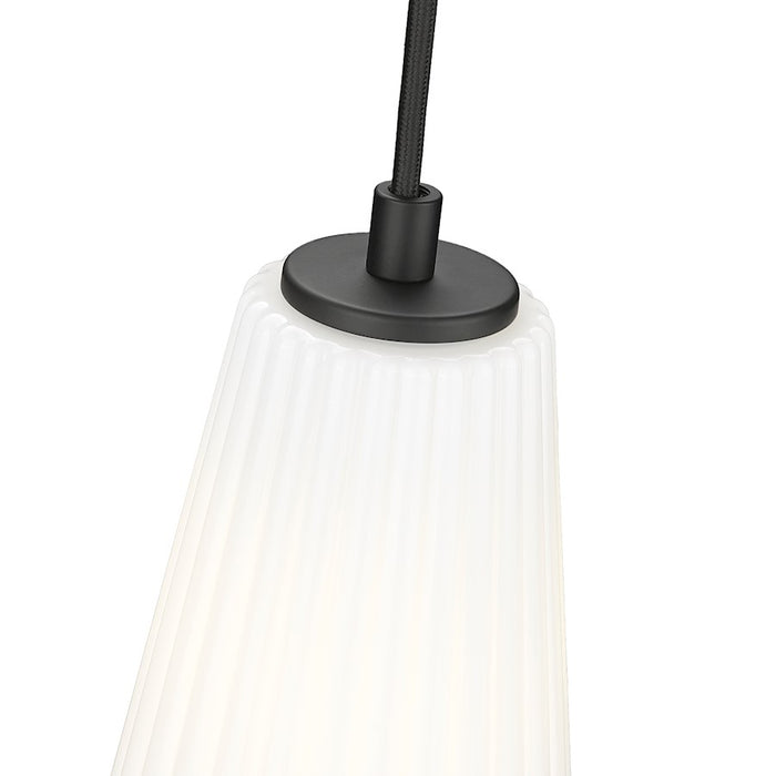 Z-Lite Farrell 1 Light 6" Pendant, Matte Black/White