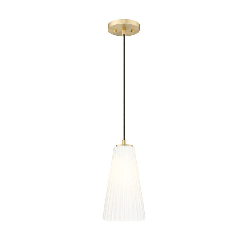 Z-Lite Farrell 1 Light 6" Pendant, Modern Gold/White - 3043P6-MGLD