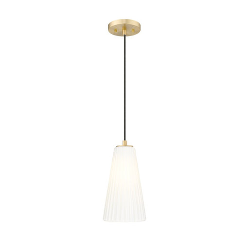 Z-Lite Farrell 1 Light 6" Pendant, Modern Gold/White - 3043P6-MGLD