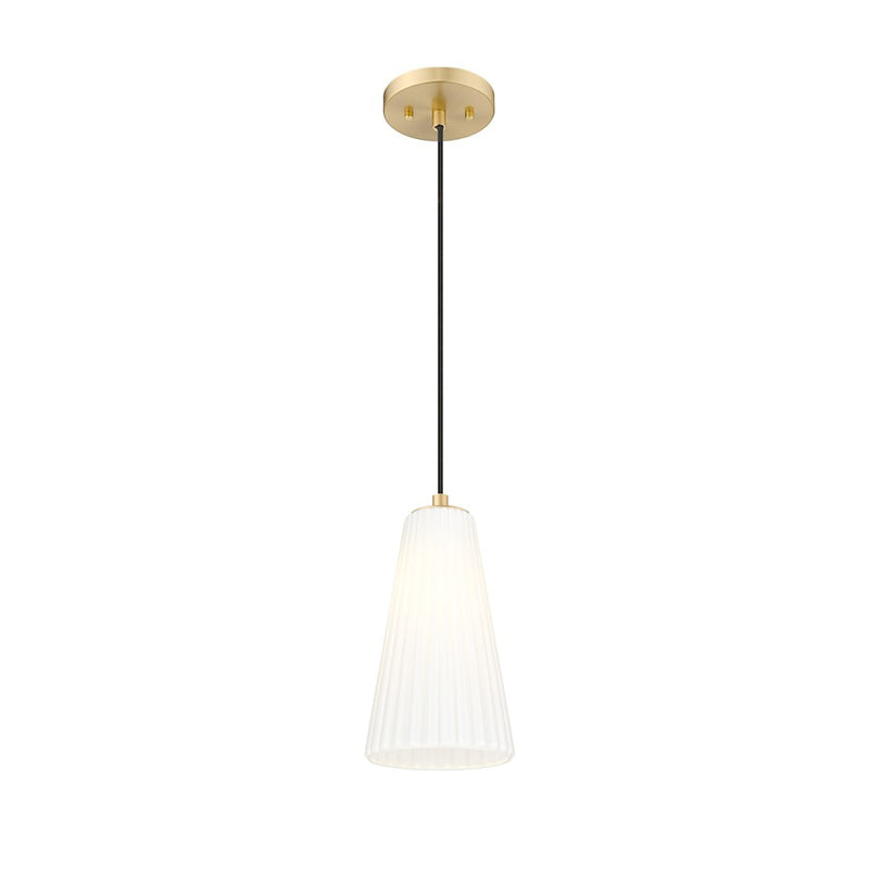 Z-Lite Farrell 1 Light 6" Pendant, Modern Gold/White