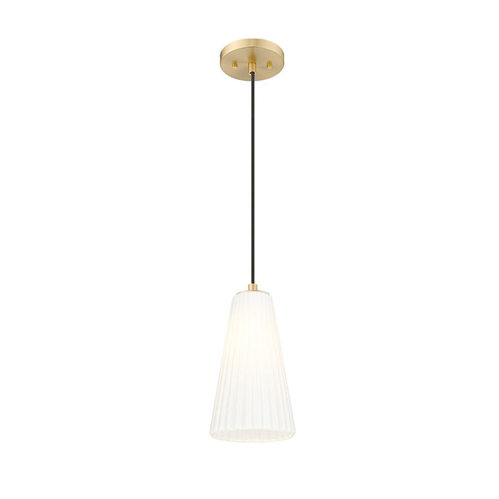 Z-Lite Farrell 1 Light 6" Pendant, Modern Gold/White