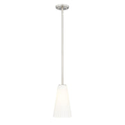 Z-Lite Farrell 1 Light 6" Pendant/Rod, Brushed Nickel/White - 3043P6-ROD-BN