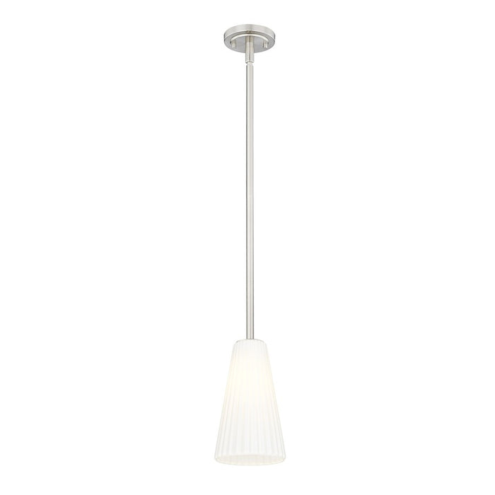 Z-Lite Farrell 1 Light 6" Pendant/Rod, Brushed Nickel/White