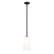 Z-Lite Farrell 1 Light 6" Pendant/Rod, Matte Black/White - 3043P6-ROD-MB