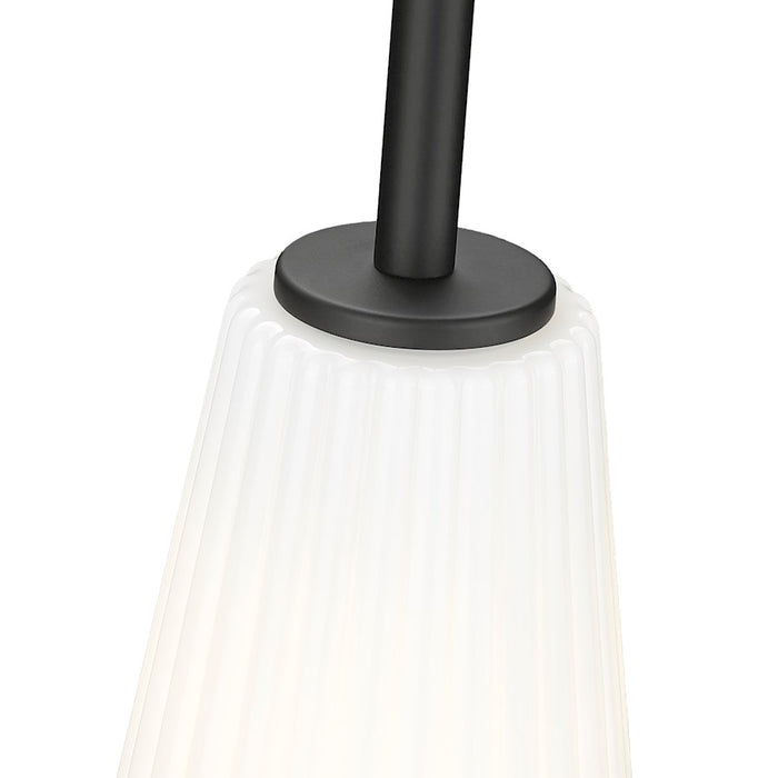 Z-Lite Farrell 1 Light 6" Pendant/Rod, Matte Black/White