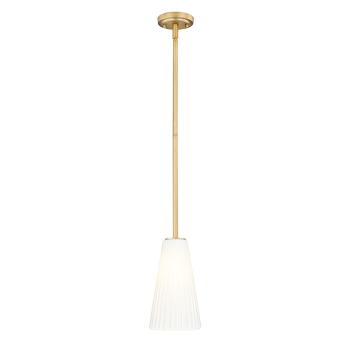 Z-Lite Farrell 1 Light 6" Pendant/Rod, Modern Gold/White - 3043P6-ROD-MGLD