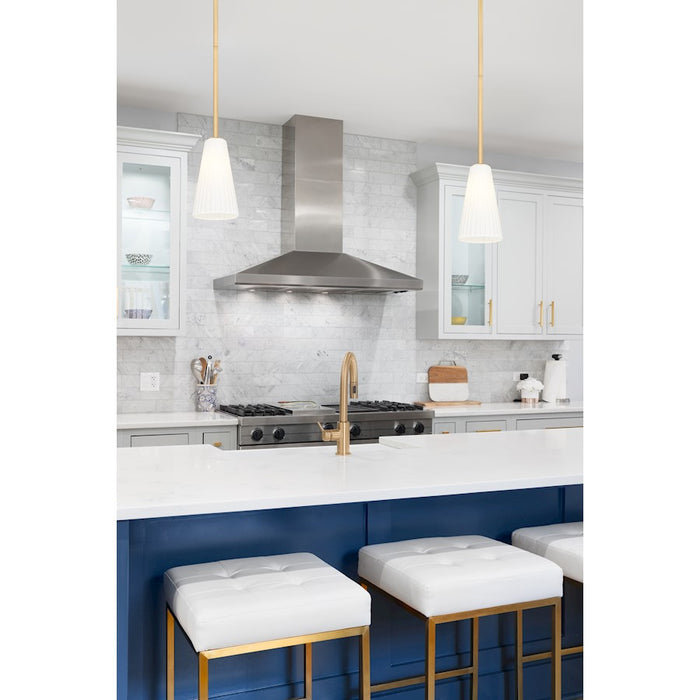 Z-Lite Farrell 1 Light 6" Pendant/Rod, Modern Gold/White