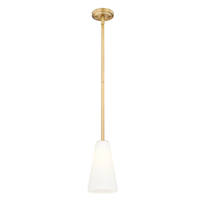 Z-Lite Farrell 1 Light 6" Pendant/Rod, Modern Gold/White