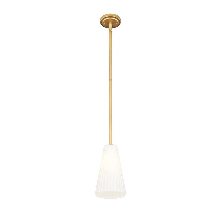 Z-Lite Farrell 1 Light 6" Pendant/Rod, Modern Gold/White