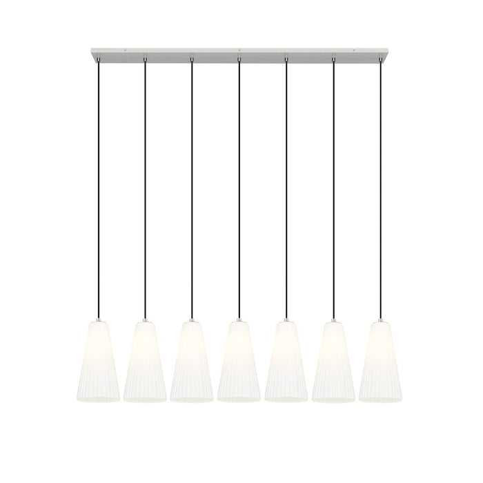 Z-Lite Farrell 7Lt 7.25" Linear Chandelier, Brushed Nickel/White