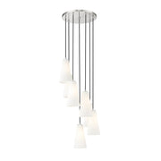 Z-Lite Farrell 7 Light 14" Chandelier, Brushed Nickel/White - 3043P7-7R-BN
