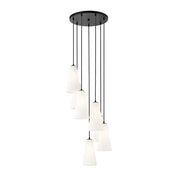 Z-Lite Farrell 7 Light 14" Chandelier, Matte Black/White - 3043P7-7R-MB