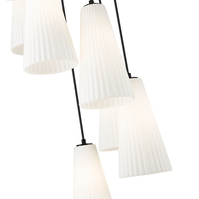 Z-Lite Farrell 7 Light 14" Chandelier, Matte Black/White