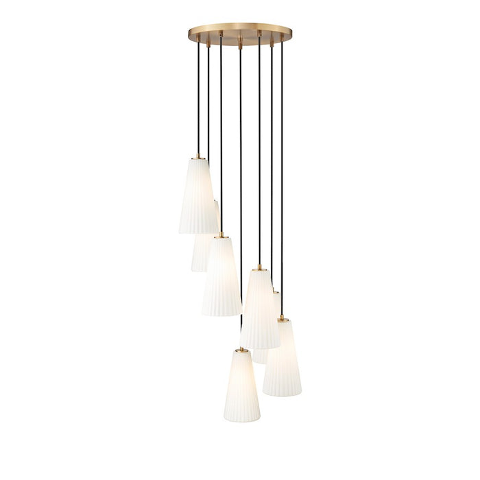 Z-Lite Farrell 7 Light 14" Chandelier, Modern Gold/White