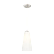 Z-Lite Farrell 1 Light 7.25" Pendant, Brushed Nickel/White - 3043P7-BN