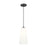 Z-Lite Farrell 1 Light 7.25" Pendant, Matte Black/White - 3043P7-MB