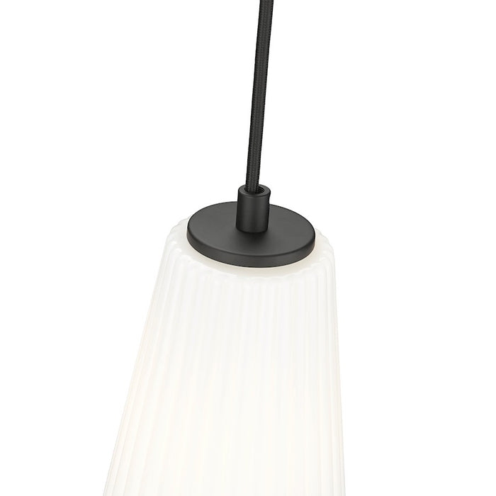 Z-Lite Farrell 1 Light 7.25" Pendant, Matte Black/White